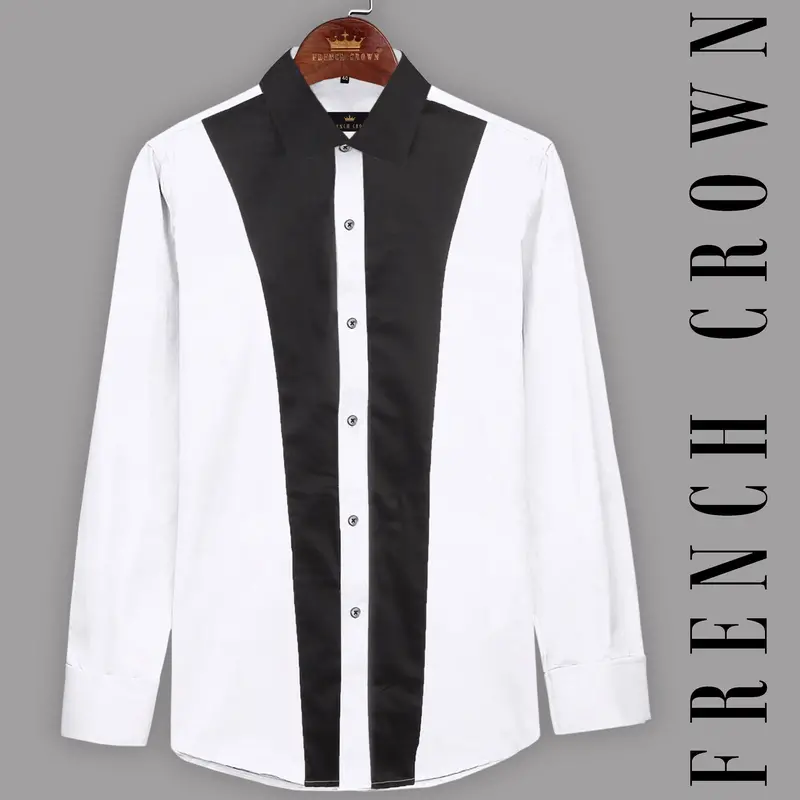 White Subtle Sheen Placket Patterned Super Soft Giza Cotton Shirt 1