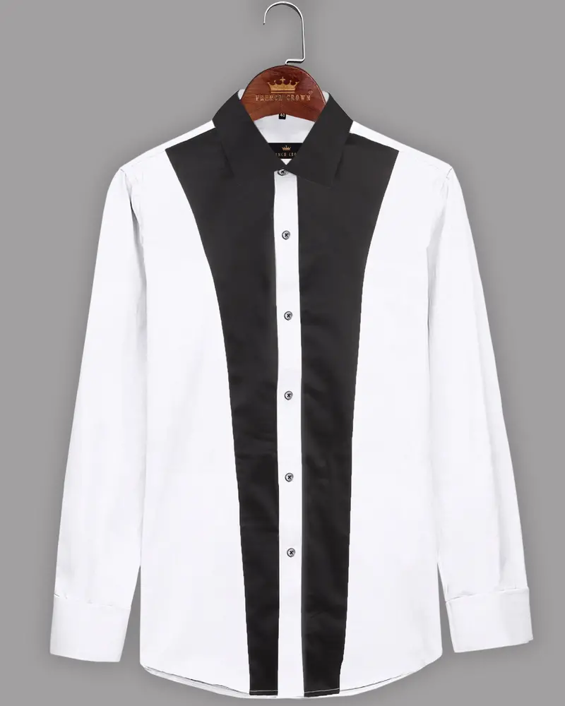 White Subtle Sheen Placket Patterned Super Soft Giza Cotton Shirt 2