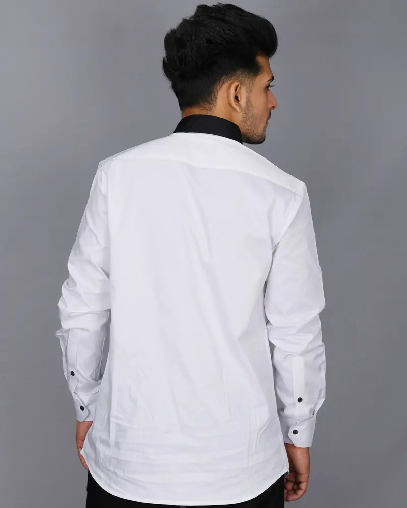 White Subtle Sheen Placket Patterned Super Soft Giza Cotton Shirt 8