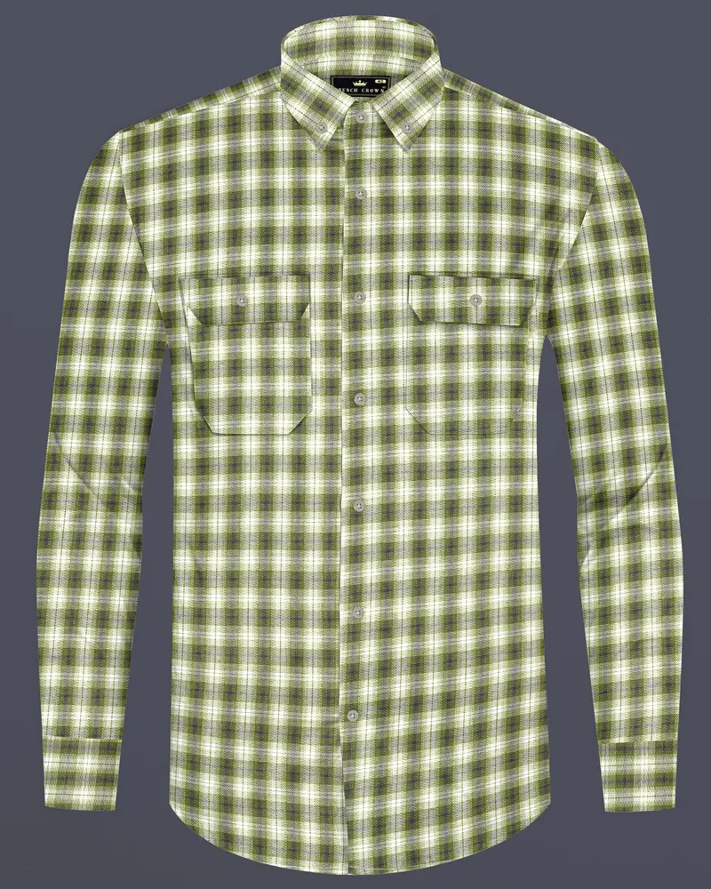 Wild Willow Green Plaid Royal Oxford Overshirt/Shacket 1