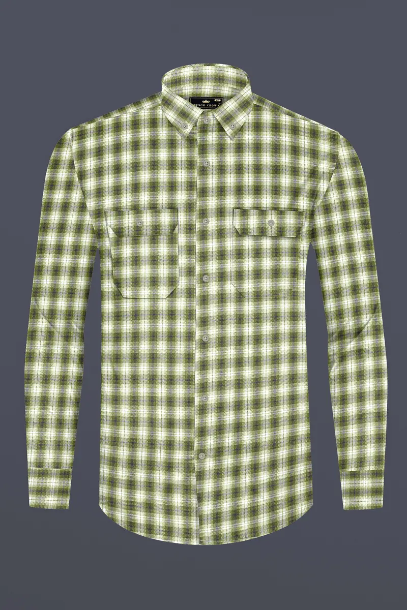 Wild Willow Green Plaid Royal Oxford Overshirt/Shacket 2
