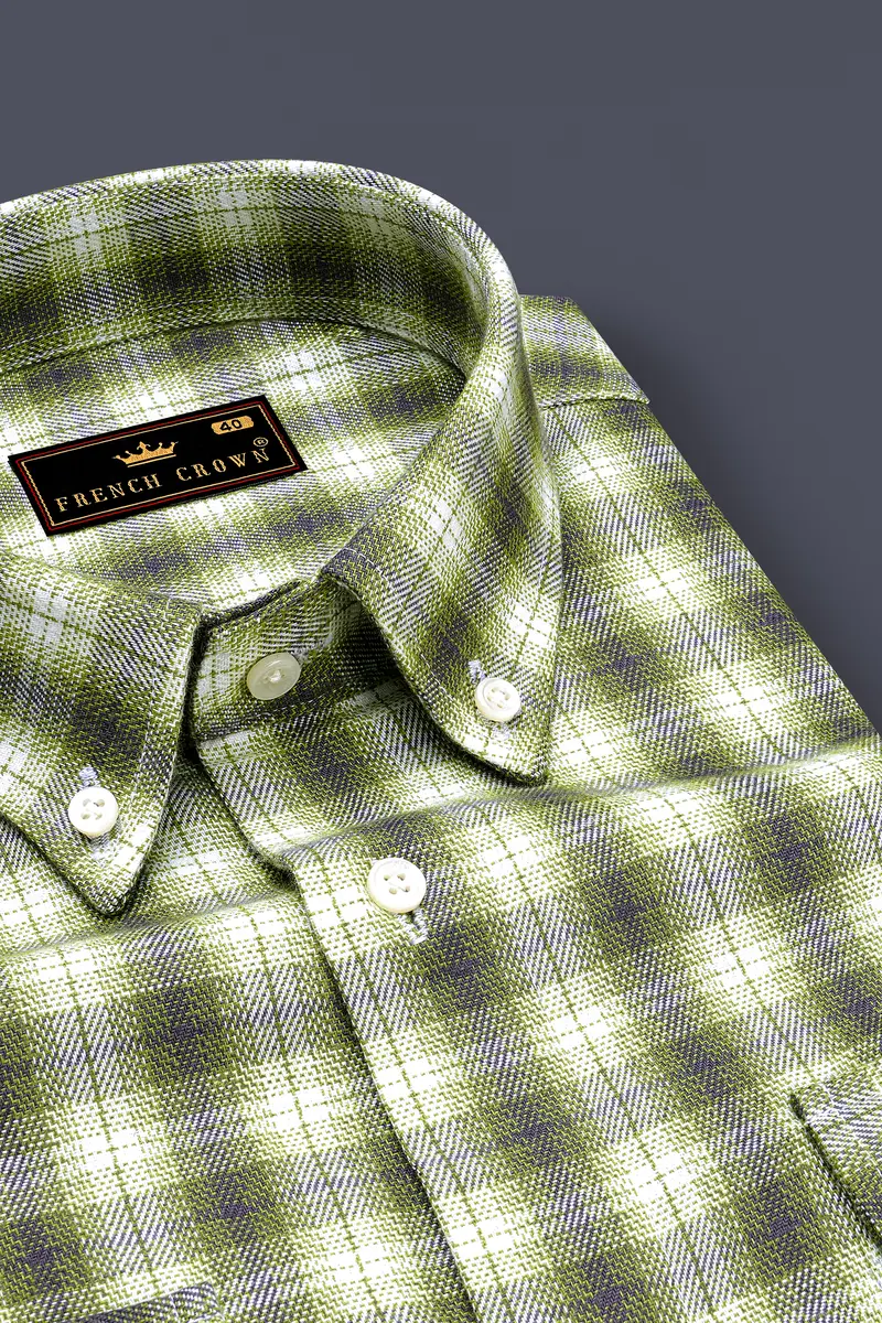 Wild Willow Green Plaid Royal Oxford Overshirt/Shacket 4