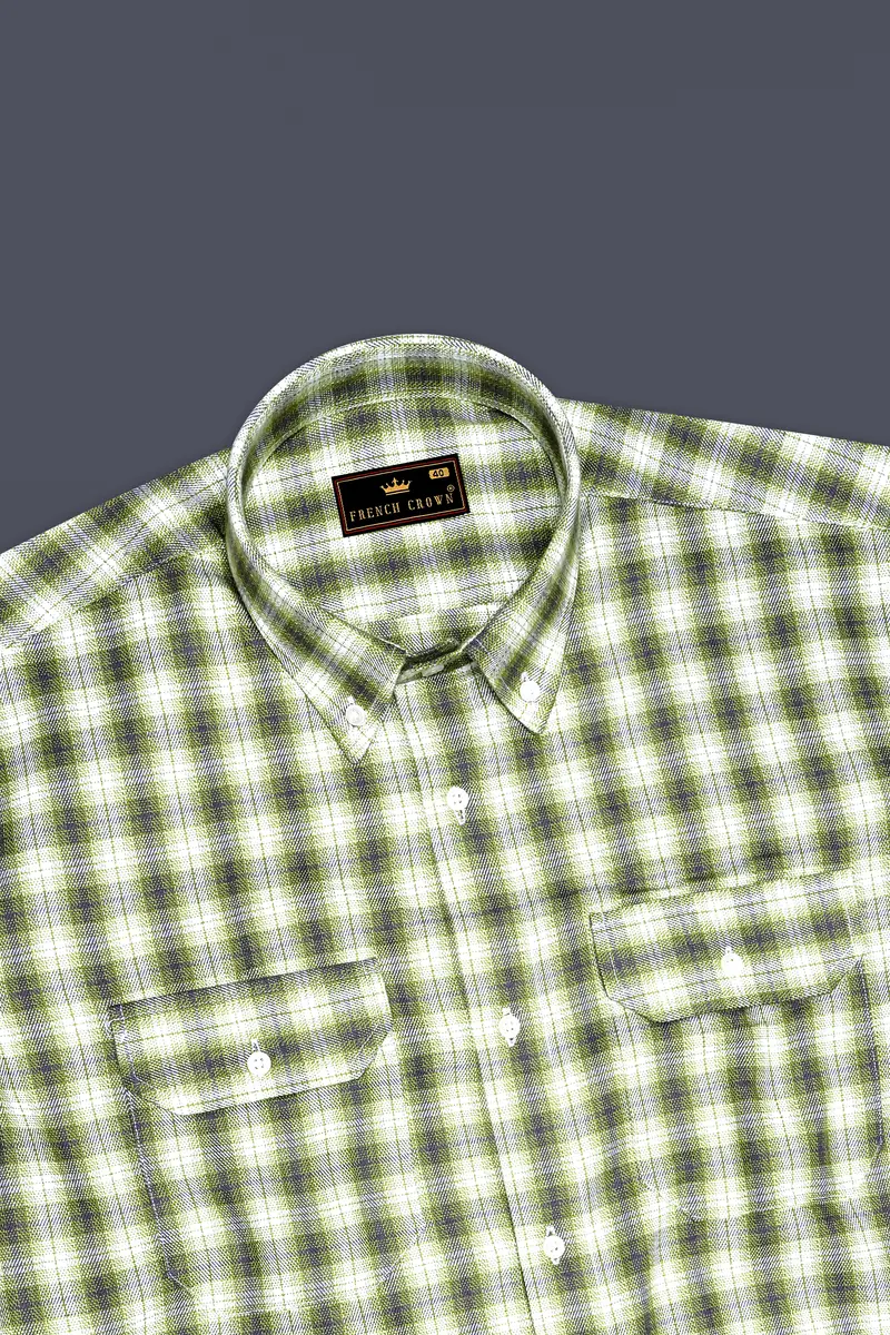 Wild Willow Green Plaid Royal Oxford Overshirt/Shacket 6