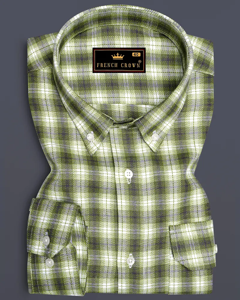 Wild Willow Green Plaid Royal Oxford Overshirt/Shacket 8