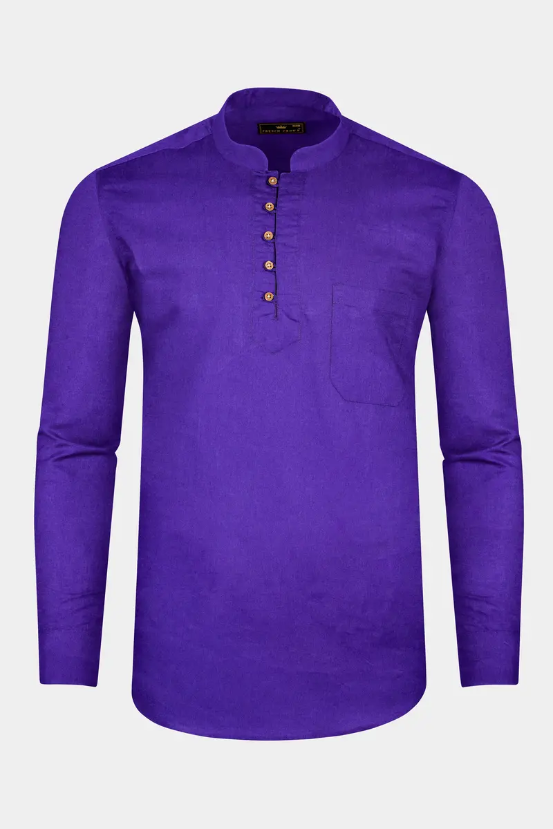 Windsor Purple Super Soft Premium Cotton Kurta Shirt 5