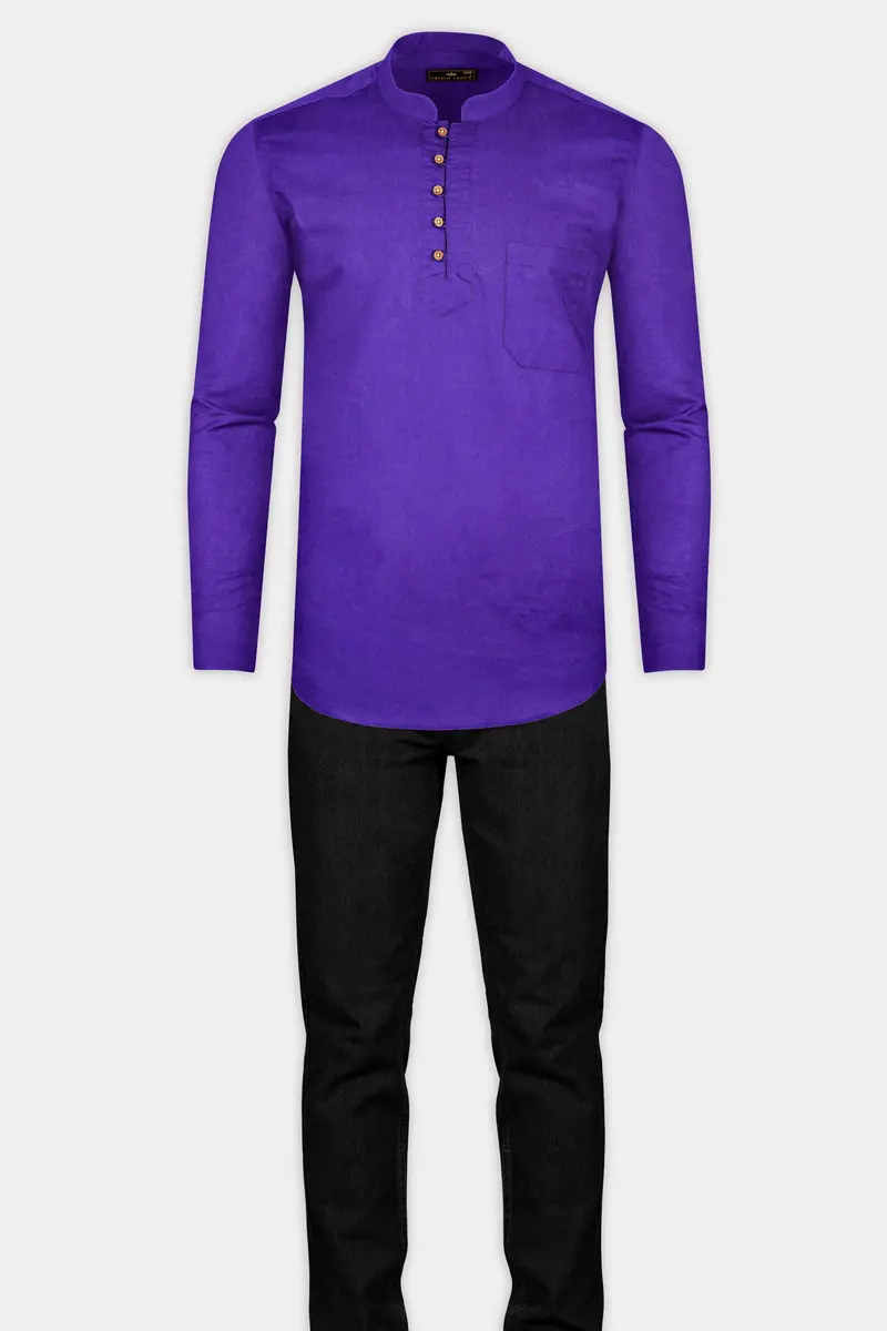 Windsor Purple Super Soft Premium Cotton Kurta Shirt 7