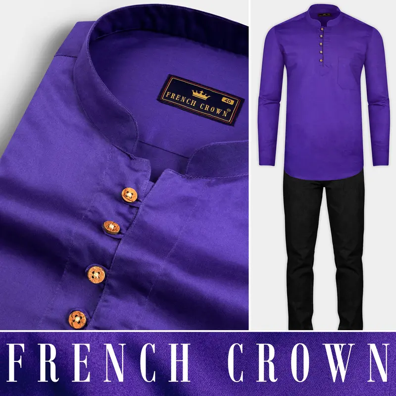 Windsor Purple Super Soft Premium Cotton Kurta Shirt 8