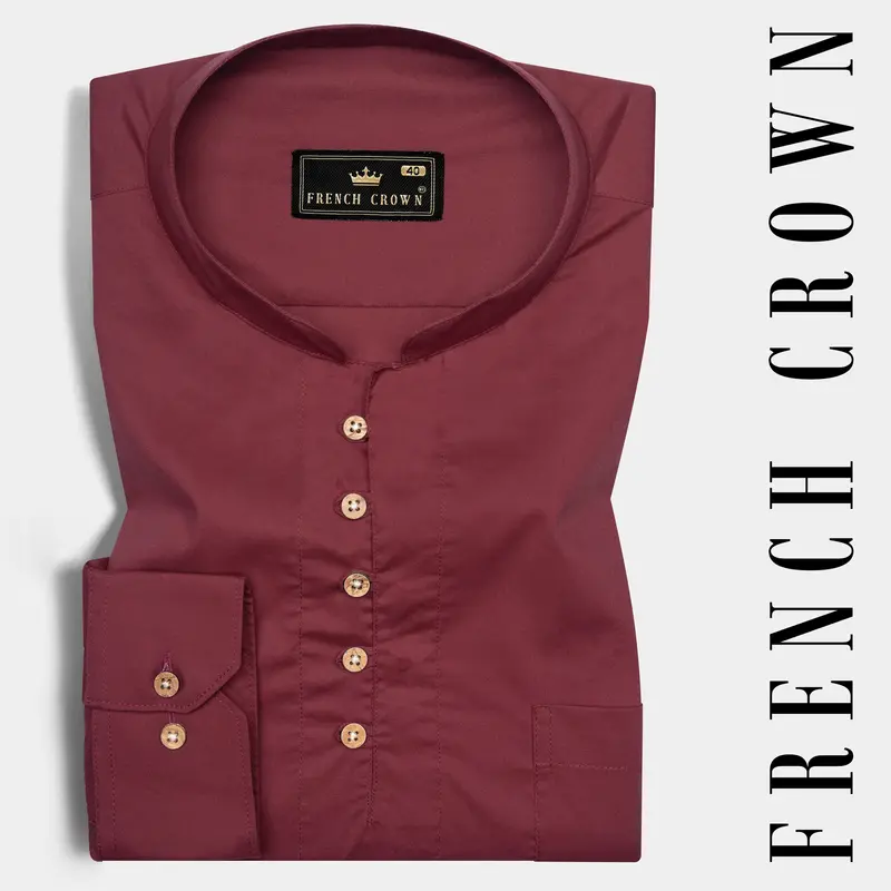 Wine Berry Brown Super Soft Premium Cotton Kurta Shirt 1