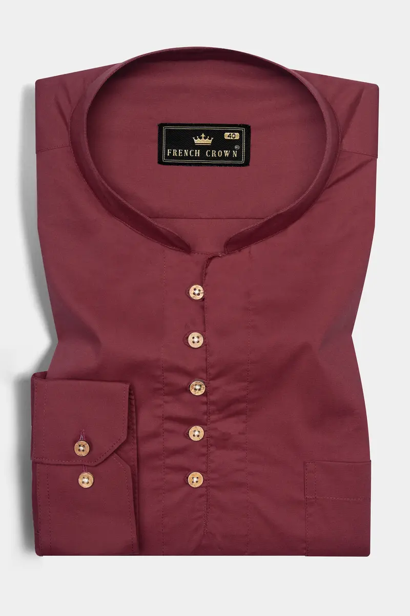 Wine Berry Brown Super Soft Premium Cotton Kurta Shirt 2