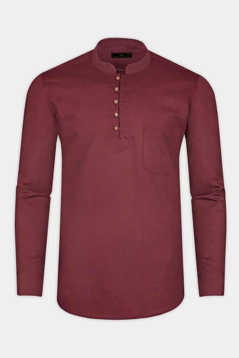 Wine Berry Brown Super Soft Premium Cotton Kurta Shirt 5