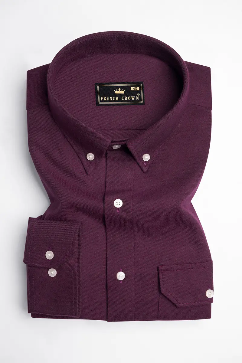 Wine Berry Flannel Button Down Overshirt 5