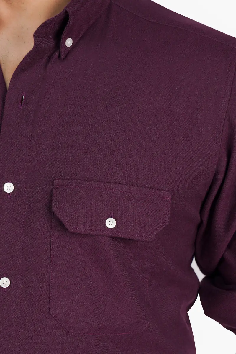 Wine Berry Flannel Button Down Overshirt 6