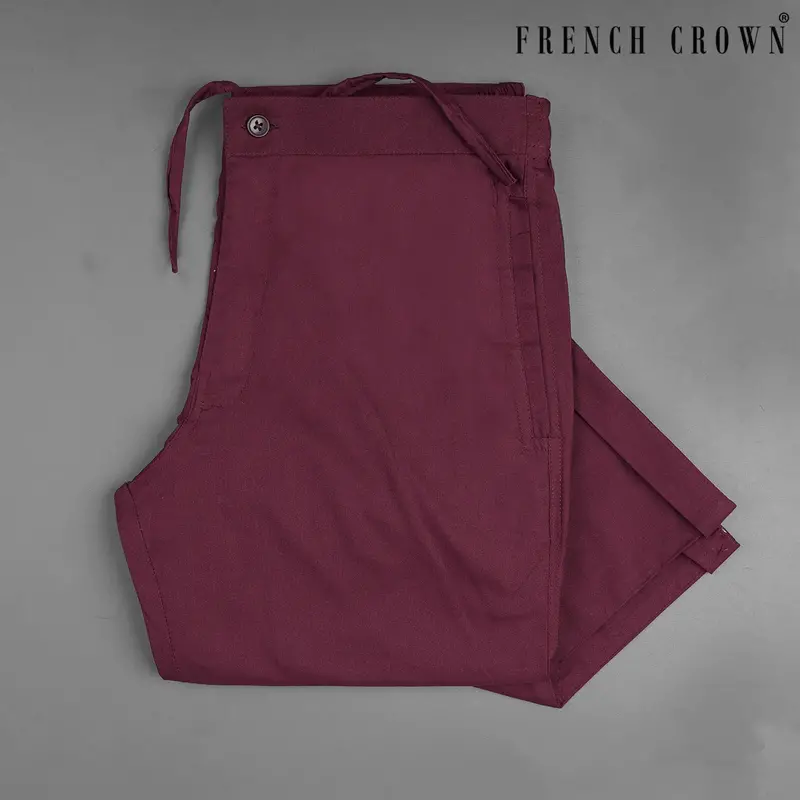 Wine Berry Maroon Royal Oxford Lounge Pant 1