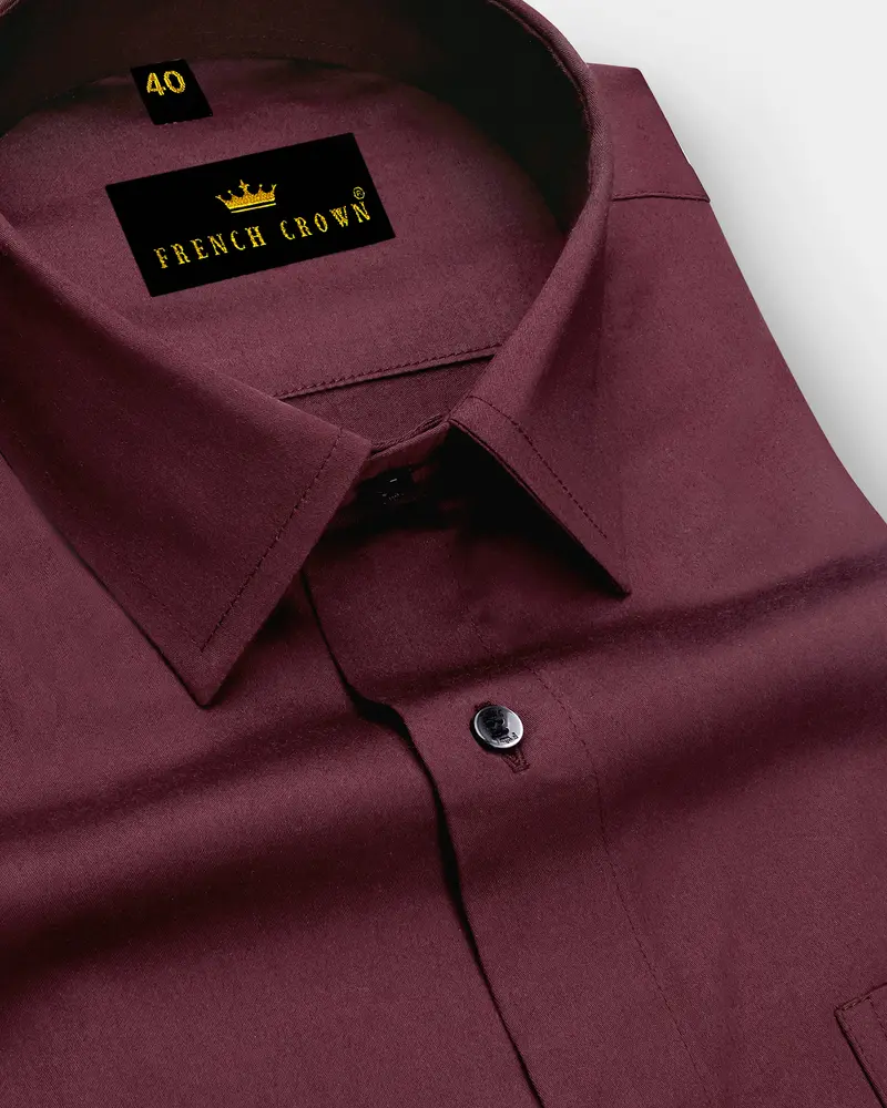 Wine Berry Premium Cotton Shirt 1