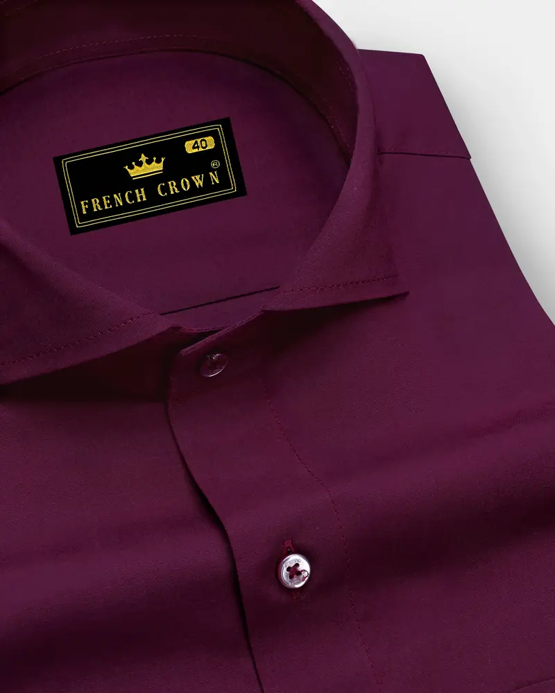 Wine Berry Premium Cotton Shirt 1