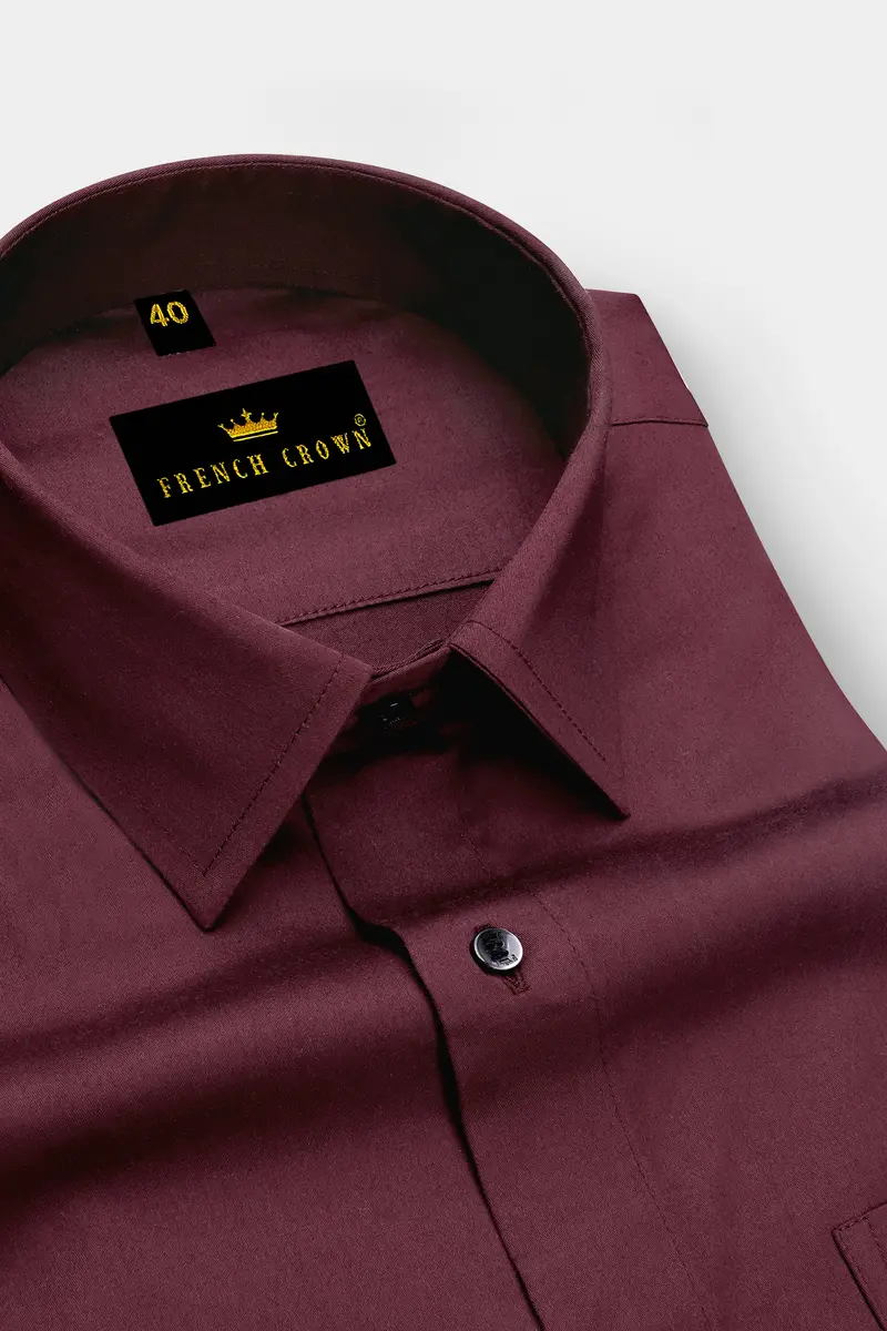 Wine Berry Premium Cotton Shirt 2