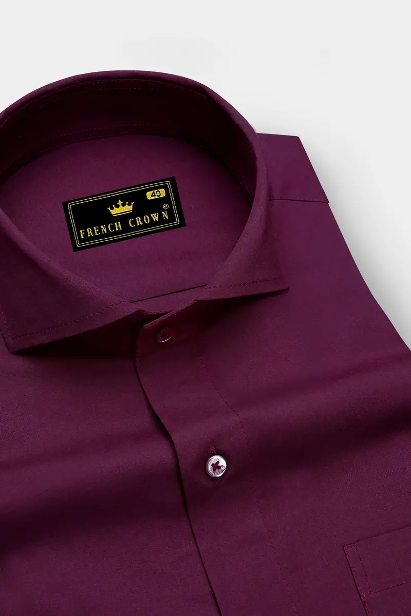 Wine Berry Premium Cotton Shirt 2