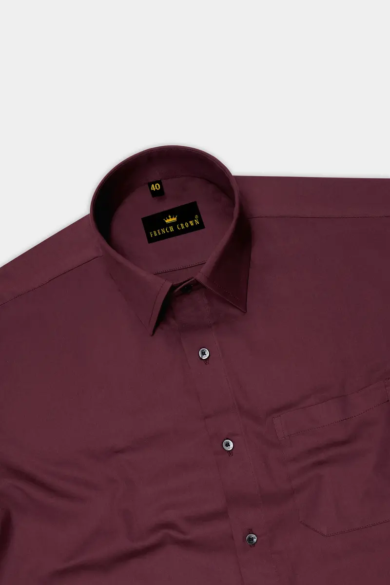 Wine Berry Premium Cotton Shirt 5