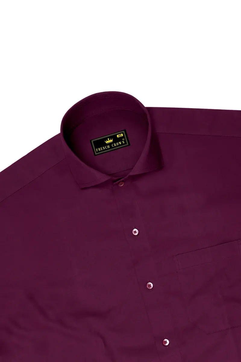 Wine Berry Premium Cotton Shirt 5