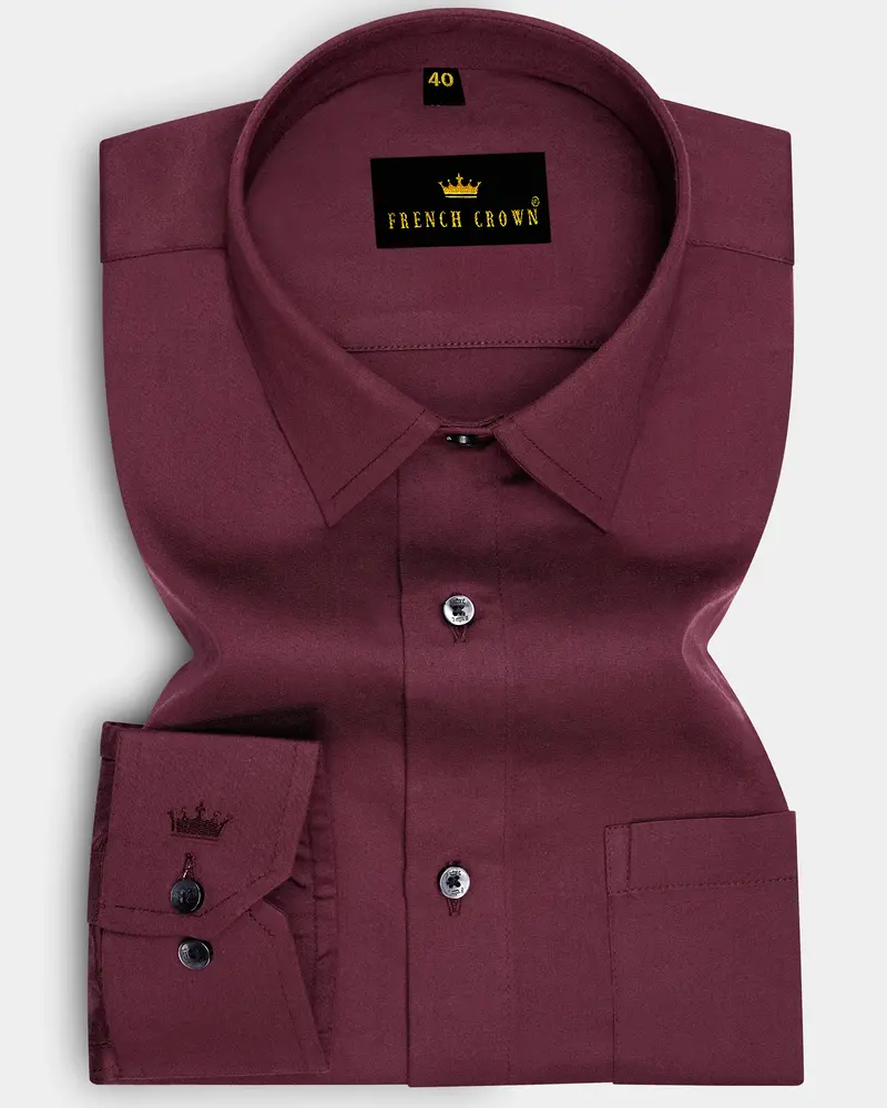 Wine Berry Premium Cotton Shirt 6