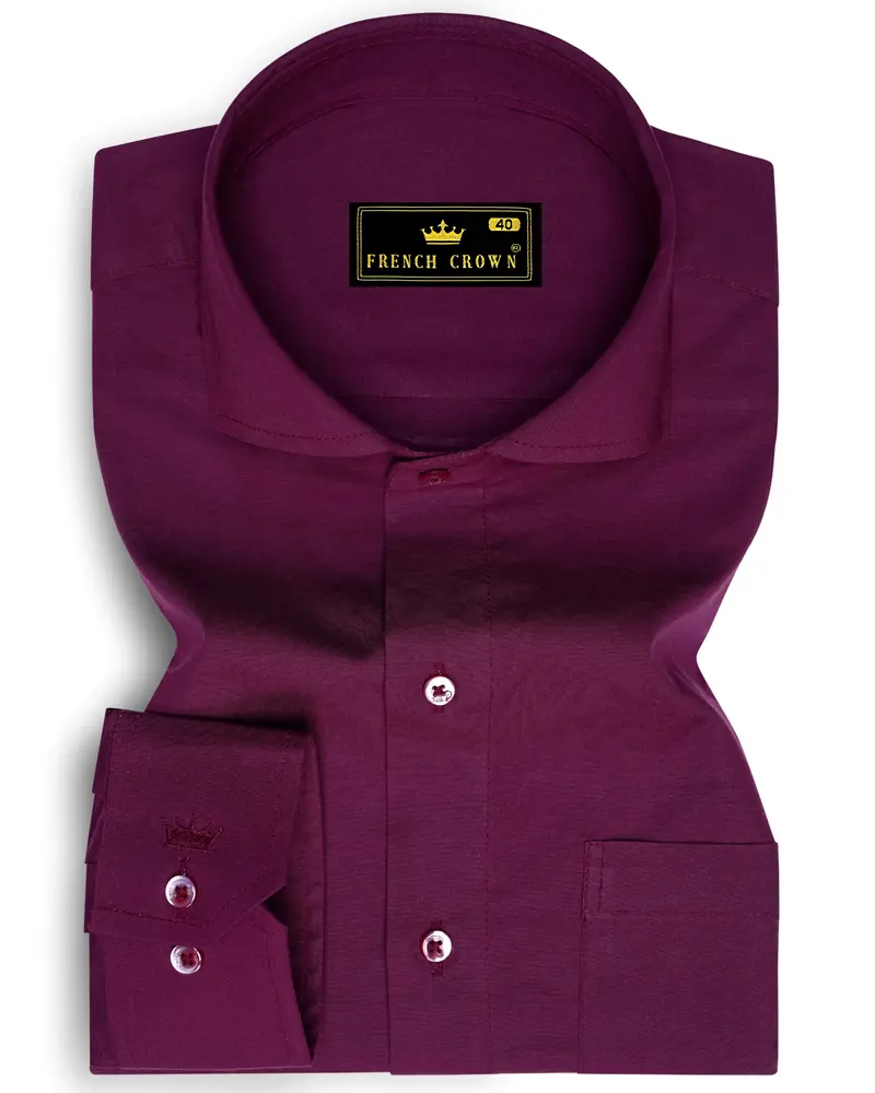 Wine Berry Premium Cotton Shirt 6