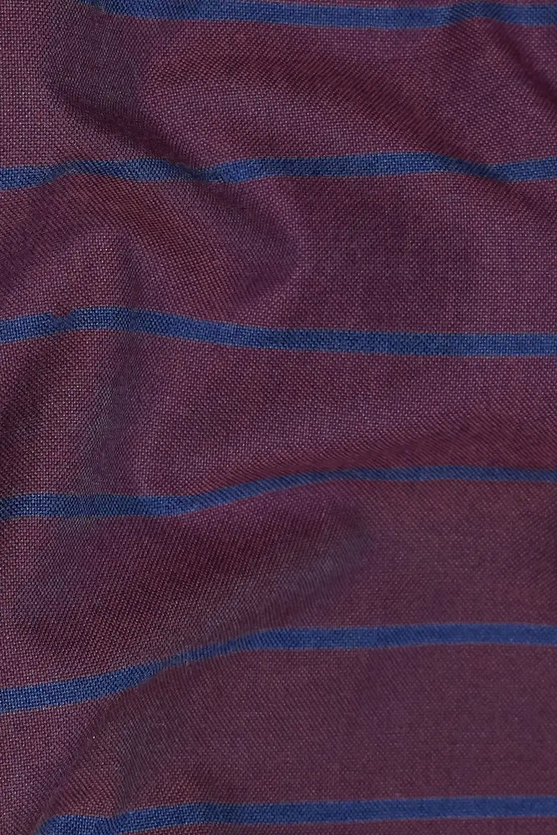 Wine Berry Striped Royal Oxford Shirt 3