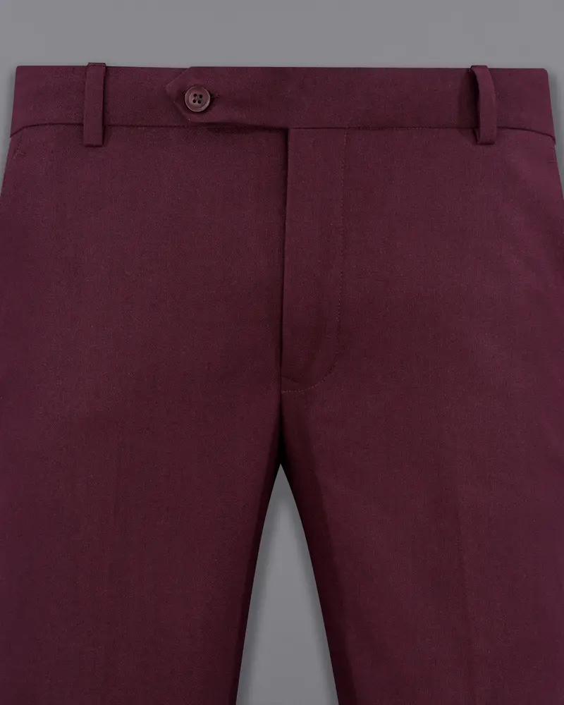 Wine Berry Wool Rich Pant 3