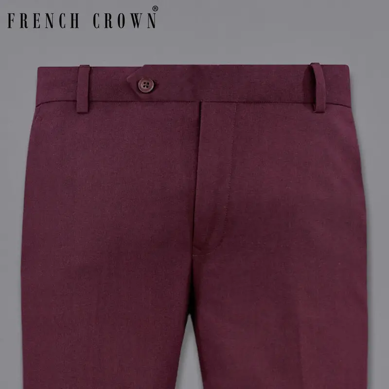 Wine Berry Wool Rich Pant 7