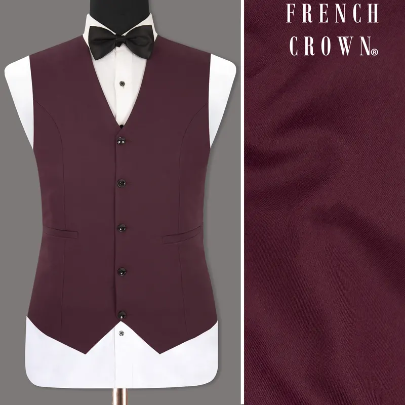 Wine Berry Woolrich Waistcoat 1