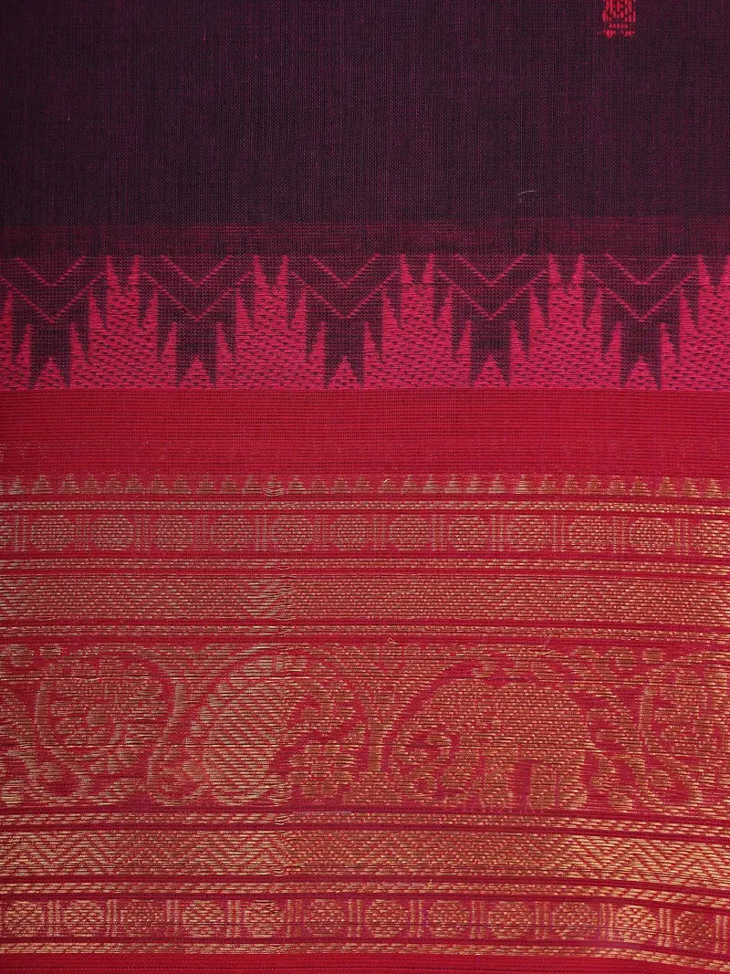 Wine Butta Woven Design Cotton Saree With Woven Border 2