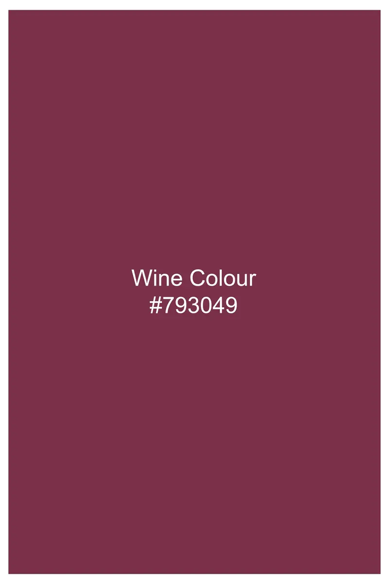Wine Red Dobby Textured Premium Cotton Shirt 8