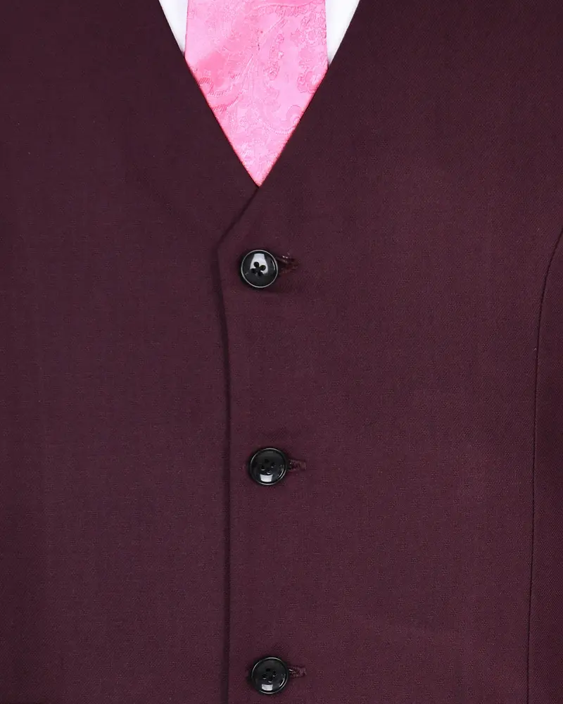 Wine Wool Rich Waistcoat 4
