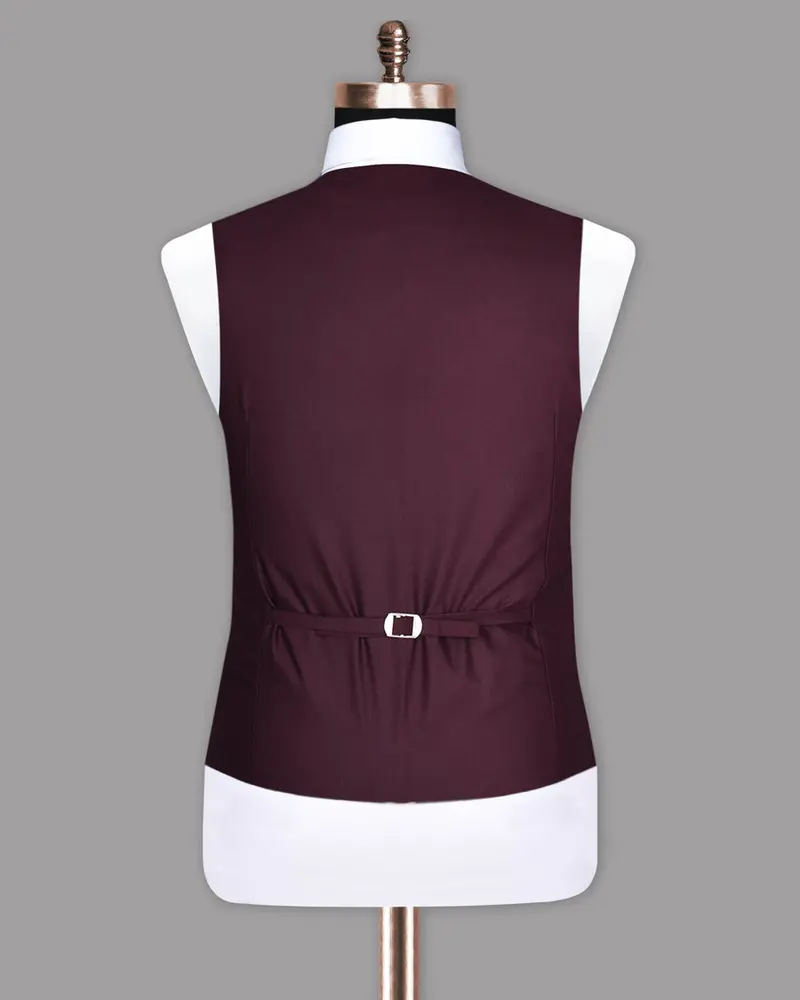 Wine Wool Rich Waistcoat 5