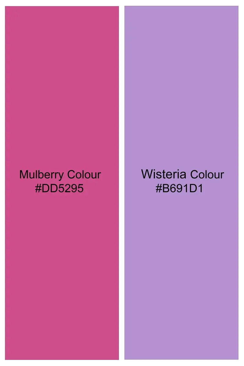 Wistavon-Mulberry Pink And Wisteria Purple Plaid Flannel Premium Cotton Casual Shirt 7