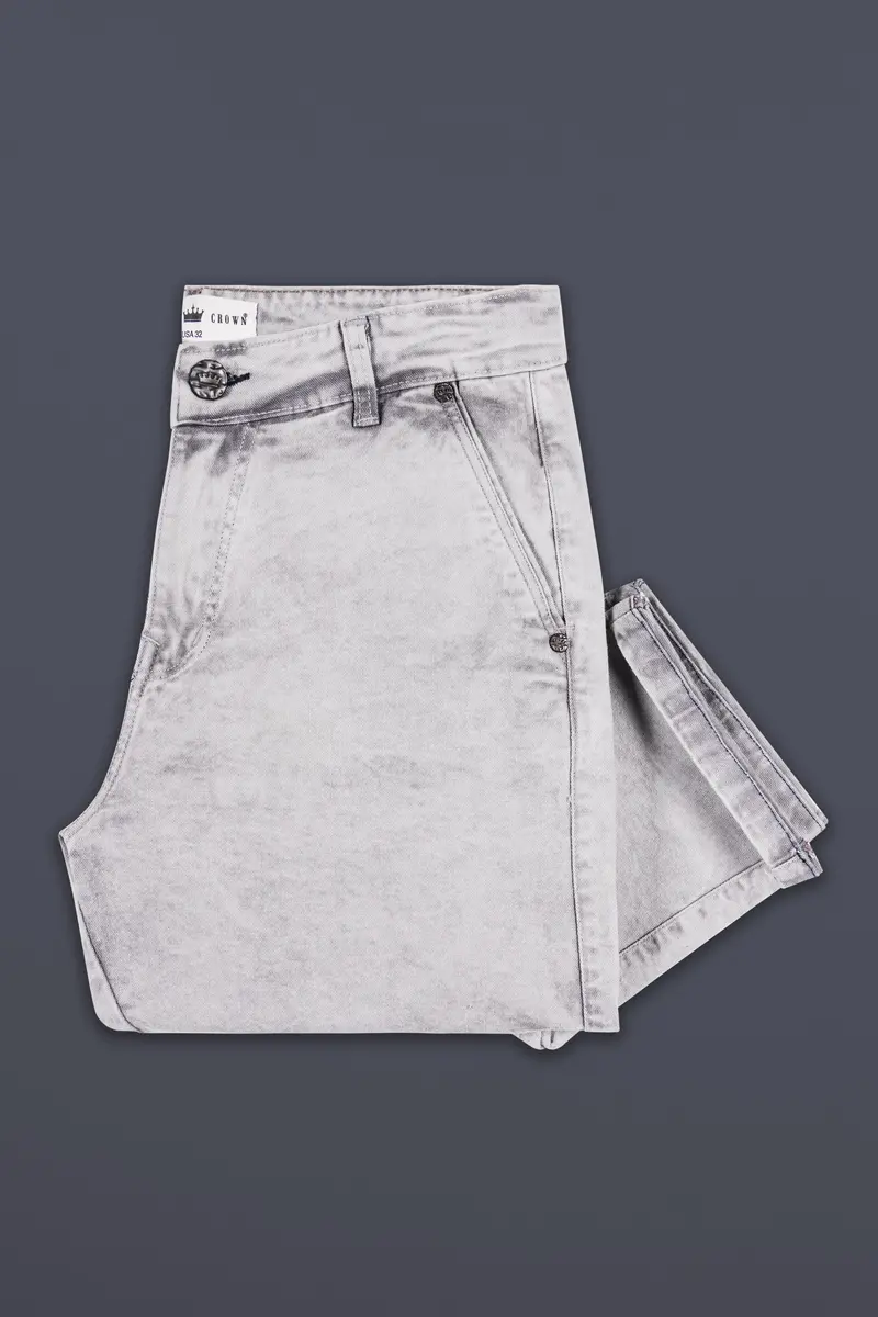 Wisteria Gray Washed Stretchable Cargo Denim 5