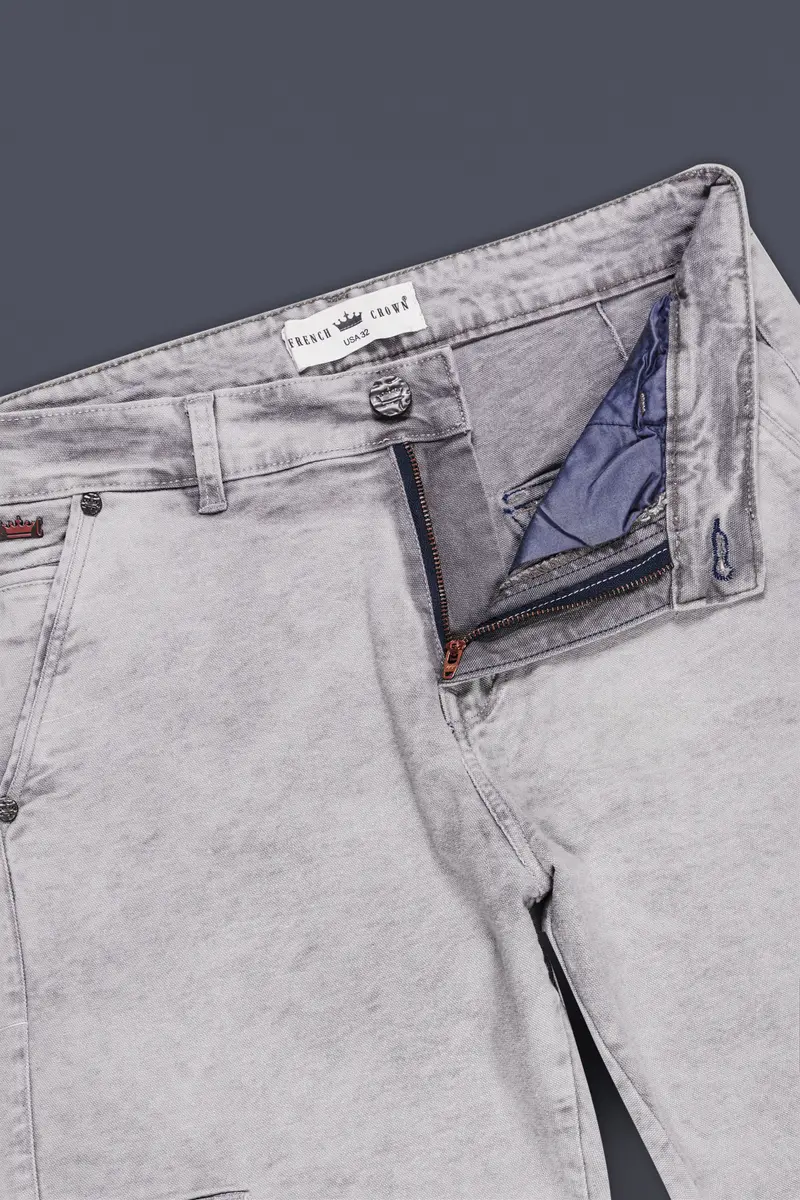 Wisteria Gray Washed Stretchable Cargo Denim 6