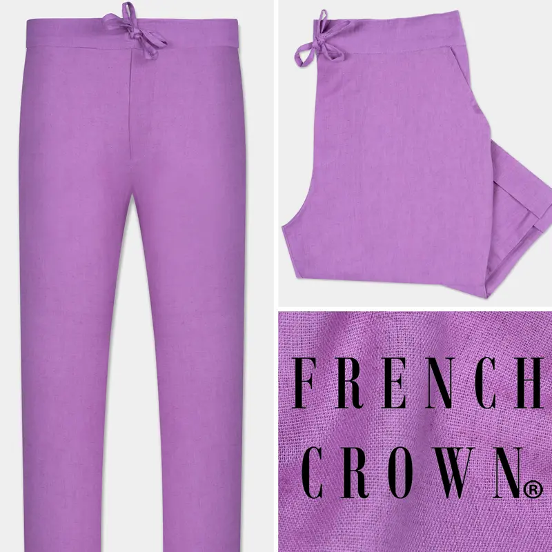 Wisteria Purple Luxurious Linen Lounge Pant 1