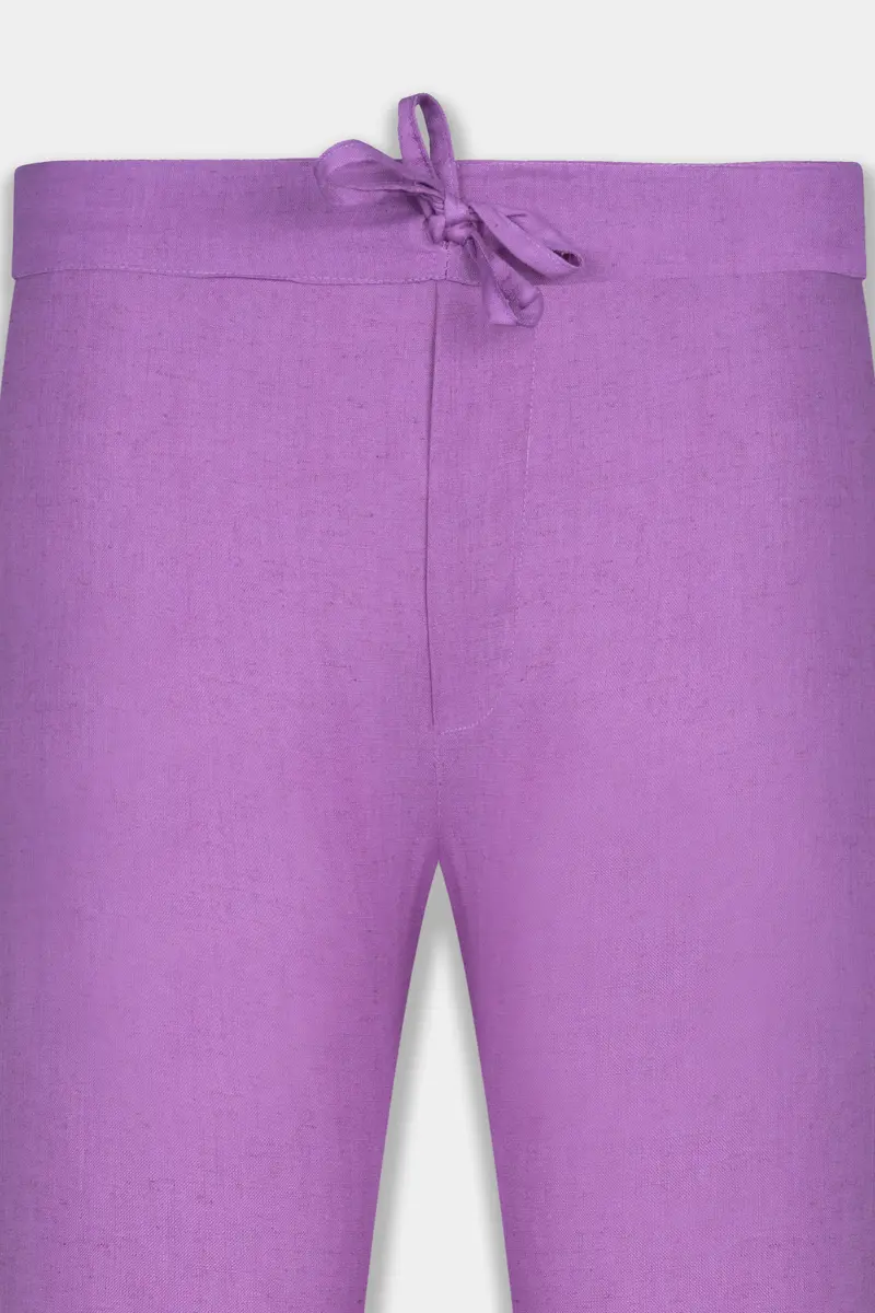 Wisteria Purple Luxurious Linen Lounge Pant 5