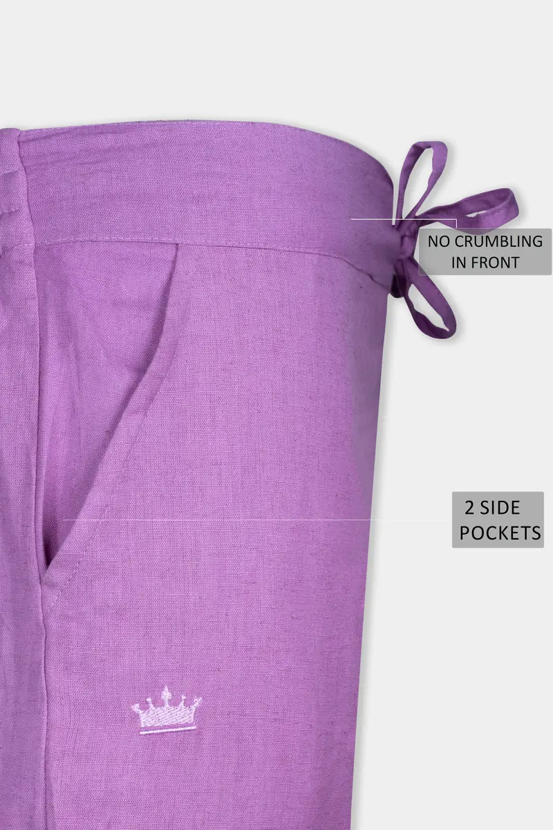 Wisteria Purple Luxurious Linen Lounge Pant 7