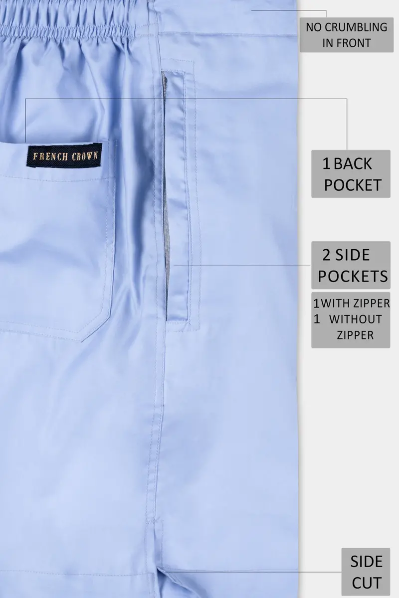 Wistful Blue Subtle Sheen Super Soft Premium Cotton Short 6