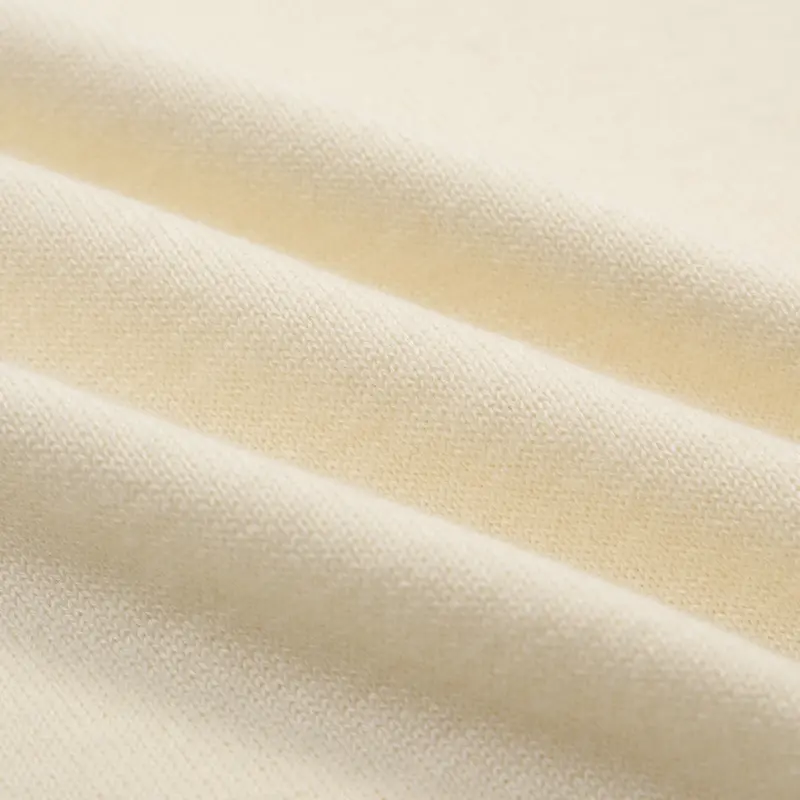 Women's Apricot White Retro Minimalist Jacquard Polo Knit T-Shirt 2