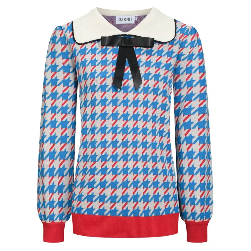 Women's Bird Pliers Vintage Puff-Sleeve Knitwear 1