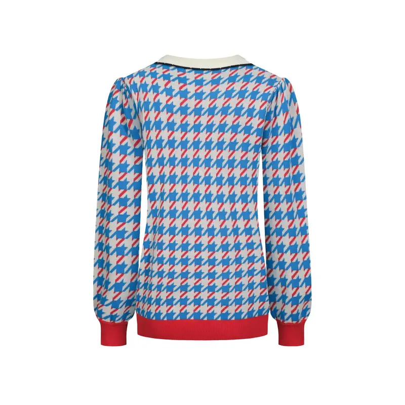 Women's Bird Pliers Vintage Puff-Sleeve Knitwear 3