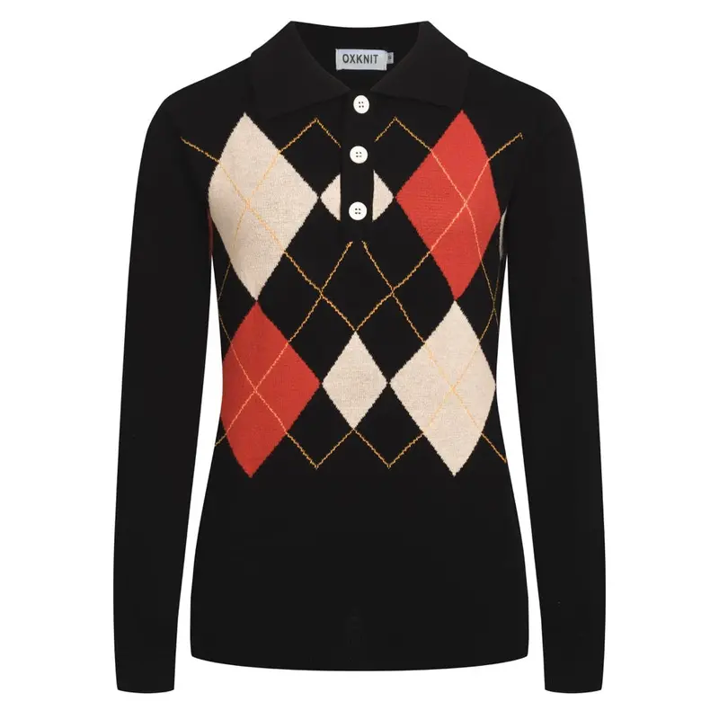 Women's Black Artistic Fashion Classic Jacquard Knitwear 1