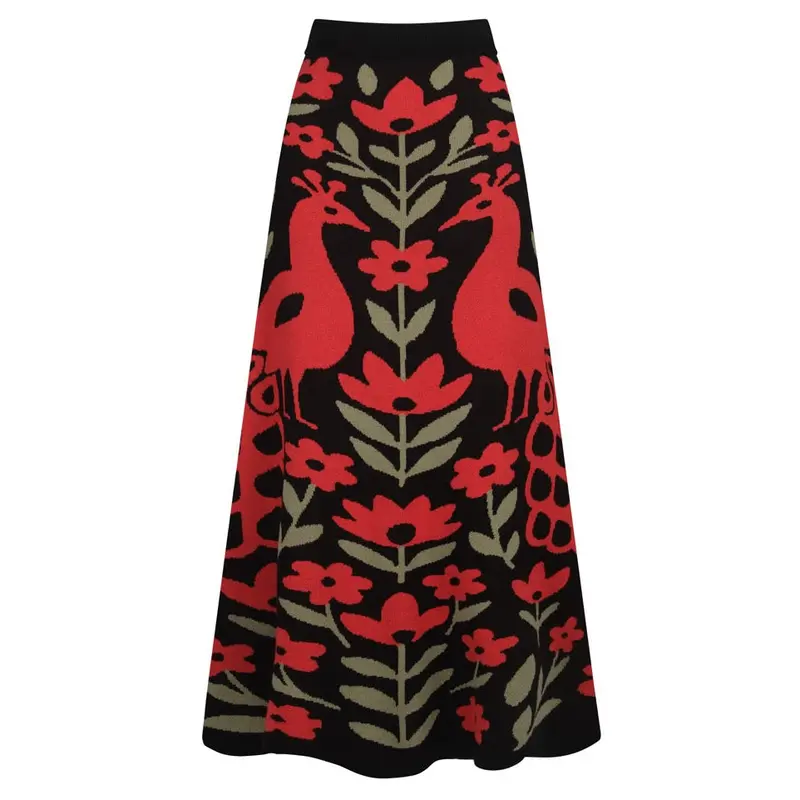 Women's Black Phoenix Vintage Knit Skirt 1