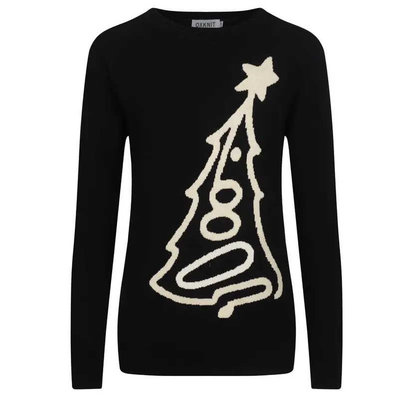 Women's Black Vintage Pattern Striped Knitwear 1