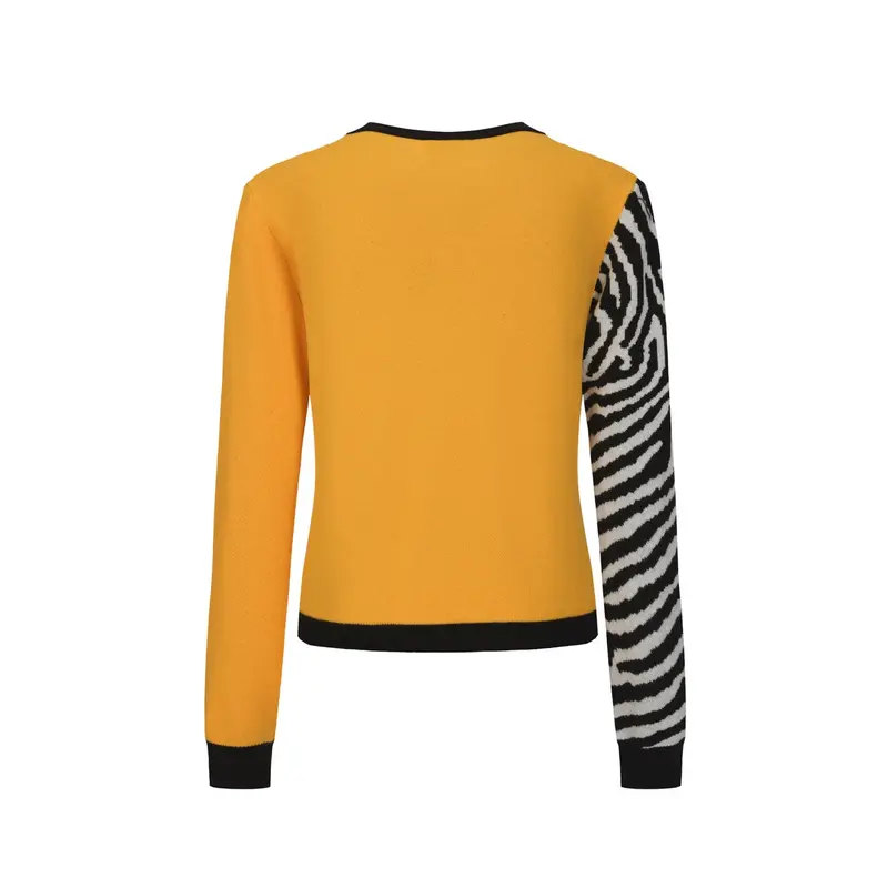 Women's Black Vintage Striped Small Horse Street Fashion Jacquard Knit Set 3