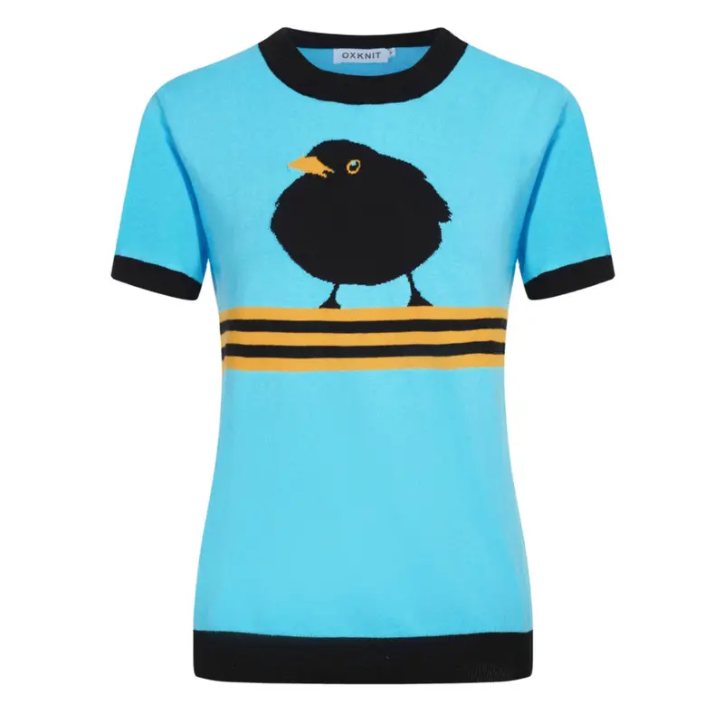 Women's Blue Birdie Jacquard Knitwear 1