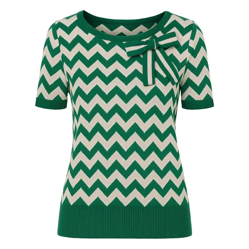 Women's Bow Knitted Vintage T-Shirt 1