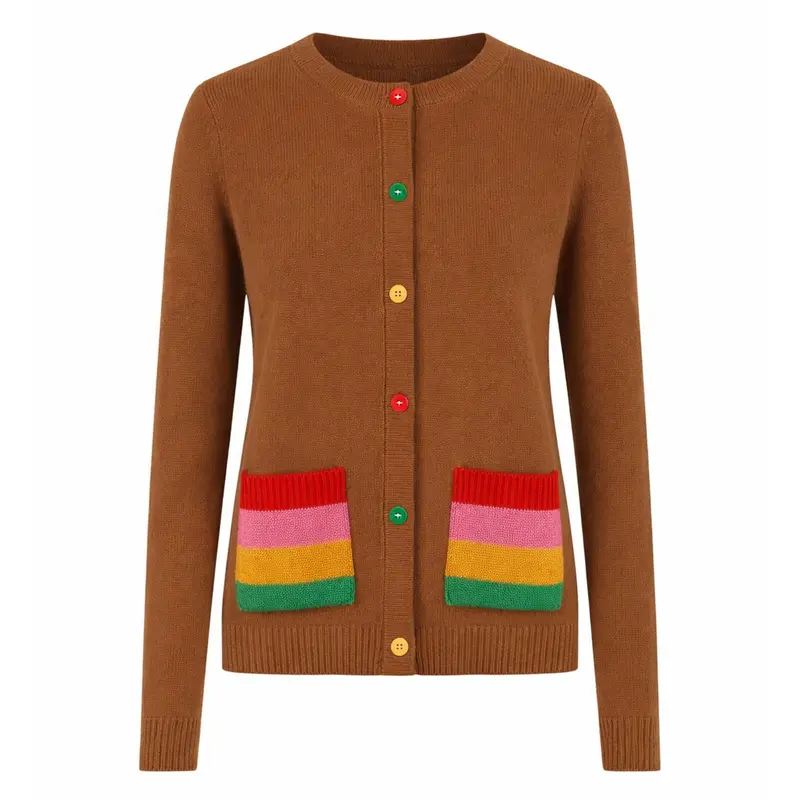 Women's Brown Vintage Knitted Cardigan 1